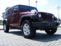 2008 Red Rock Crystal Pearl Jeep Wrangler Unlimited X 4x4  photo #7