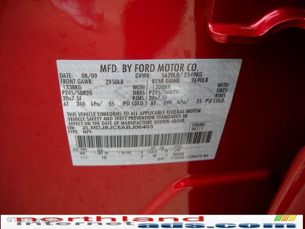 2010 MKX AWD - Red Candy Metallic / Light Camel photo #9