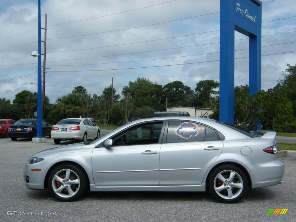 2006 MAZDA6 s Sport Sedan - Glacier Silver Metallic / Black photo #2