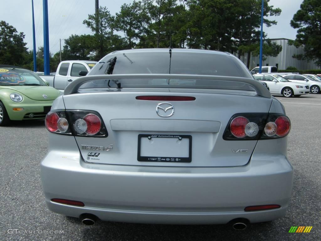 2006 MAZDA6 s Sport Sedan - Glacier Silver Metallic / Black photo #4