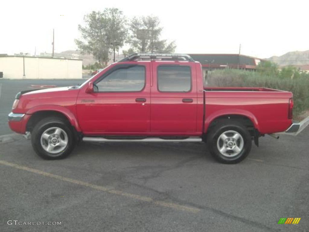 2000 Frontier SE Crew Cab - Aztec Red / Gray photo #1