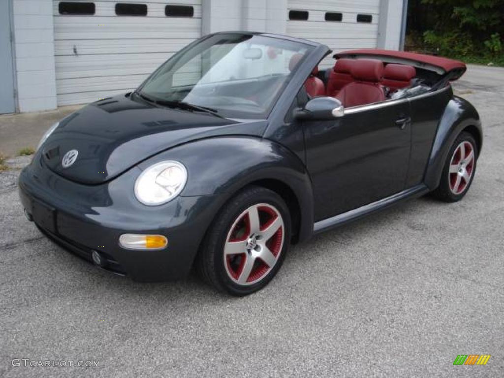 2005 New Beetle Dark Flint Edition Convertible - Dark Flint Metallic / Bordeaux Red photo #25