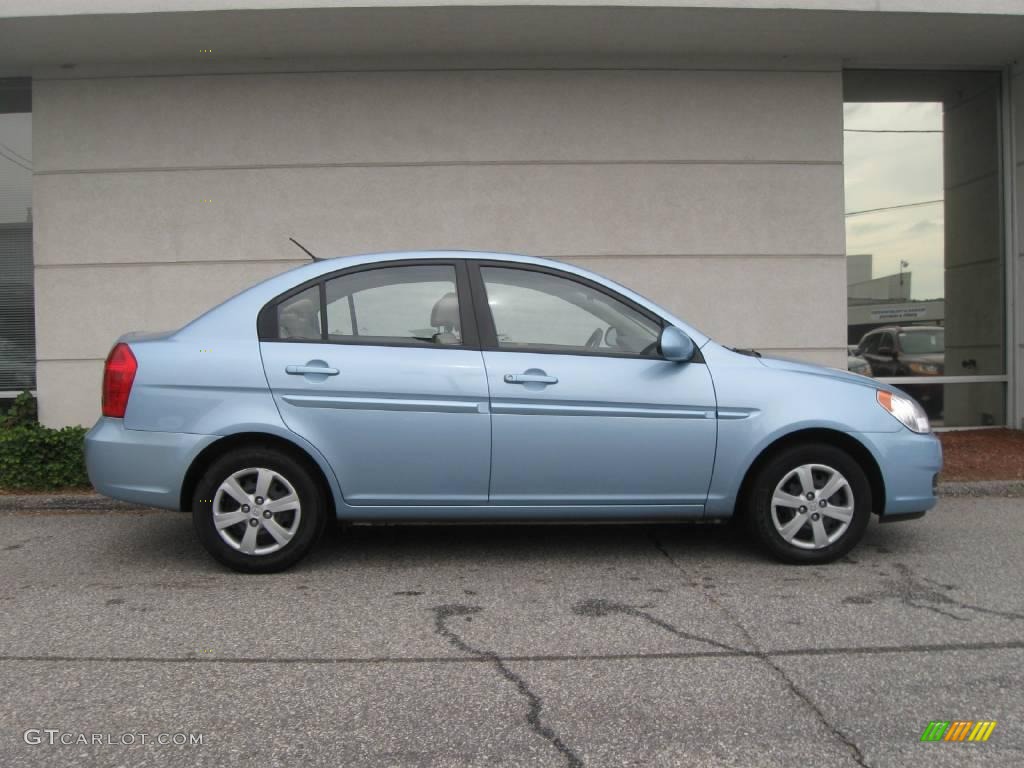 2008 Accent GLS Sedan - Ice Blue / Beige photo #2