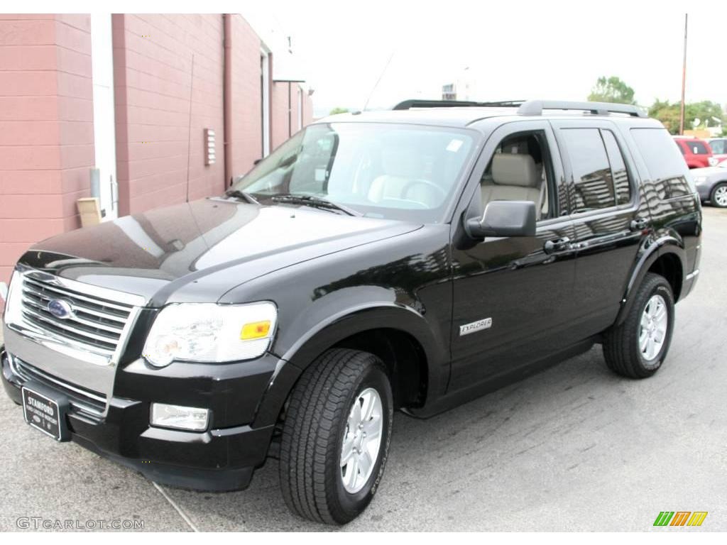 2008 Explorer XLT 4x4 - Black / Black/Stone photo #1