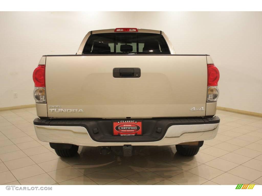 2008 Tundra SR5 Double Cab 4x4 - Desert Sand Mica / Black photo #6