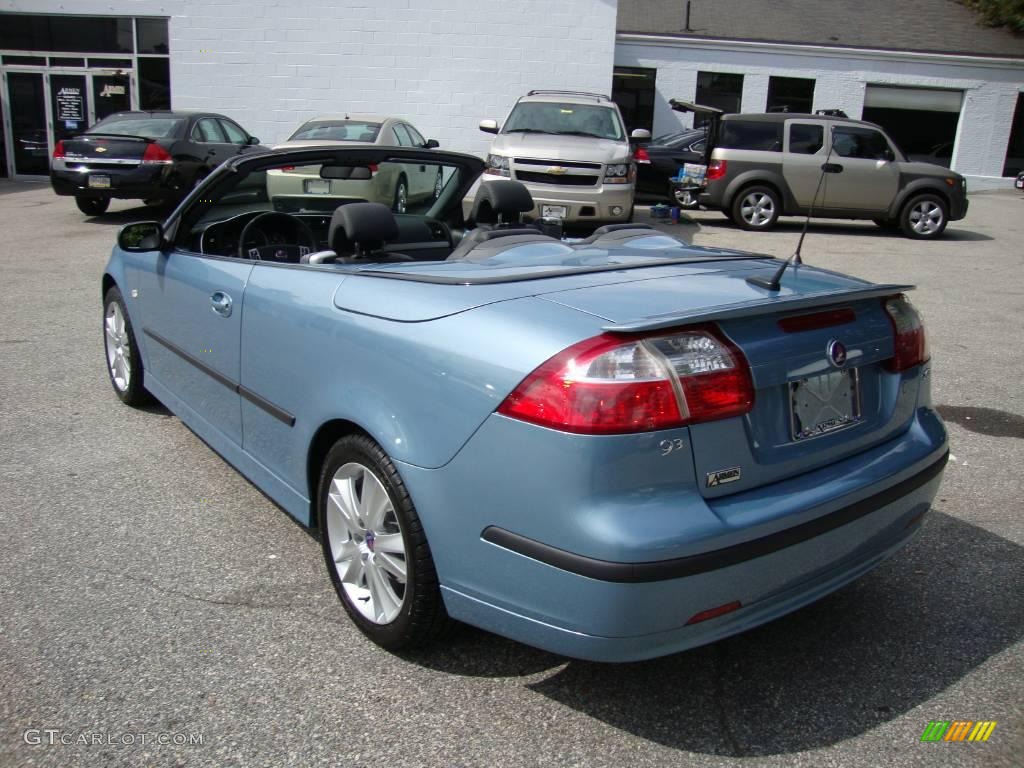 2007 9-3 2.0T Convertible - Ice Blue Metallic / Black/Gray photo #8