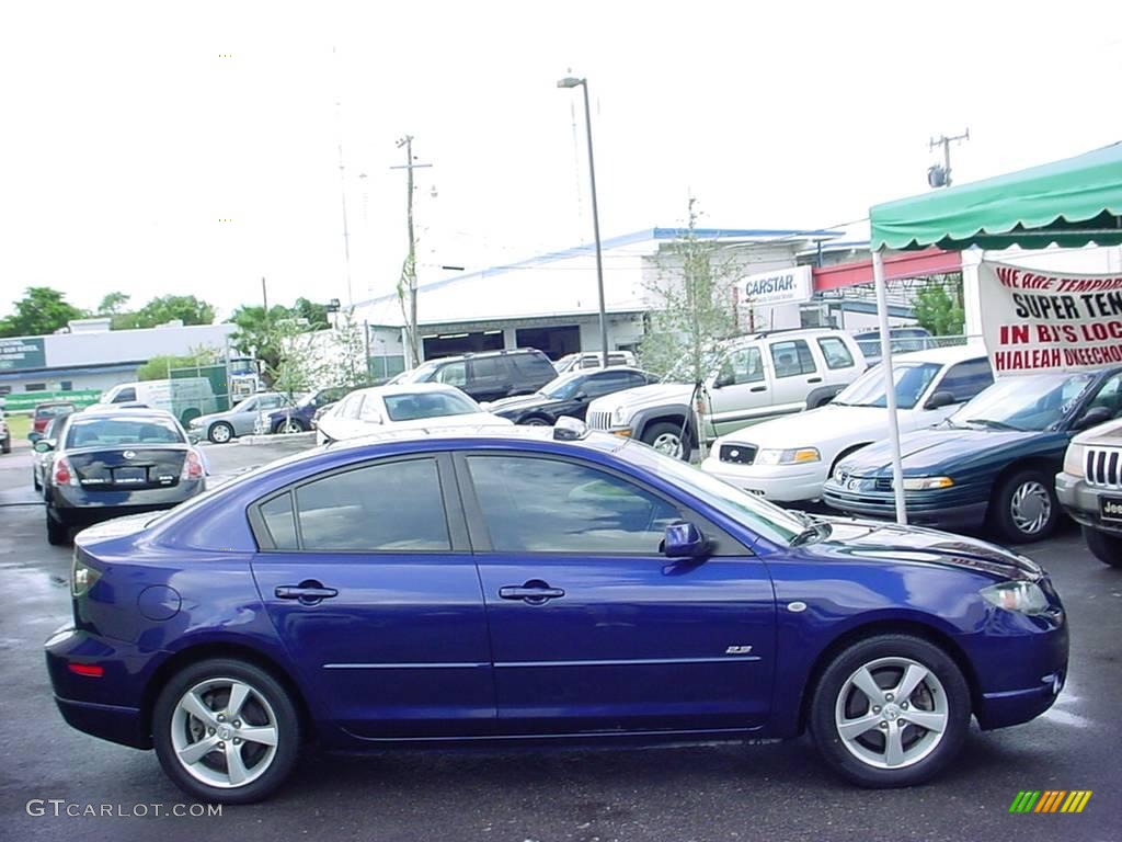 2004 MAZDA3 s Sedan - Strato Blue Mica / Black/Blue photo #2
