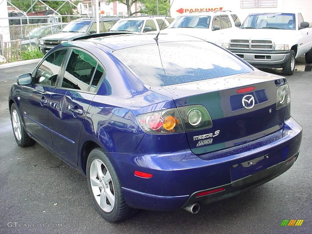 2004 MAZDA3 s Sedan - Strato Blue Mica / Black/Blue photo #5