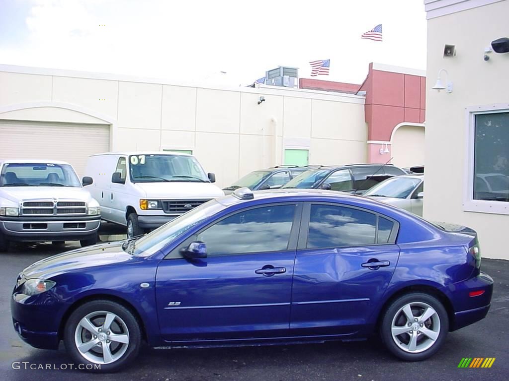 2004 MAZDA3 s Sedan - Strato Blue Mica / Black/Blue photo #6