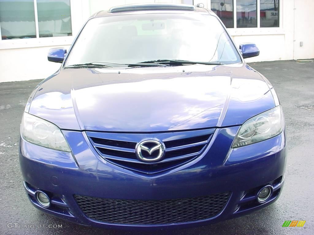 2004 MAZDA3 s Sedan - Strato Blue Mica / Black/Blue photo #8