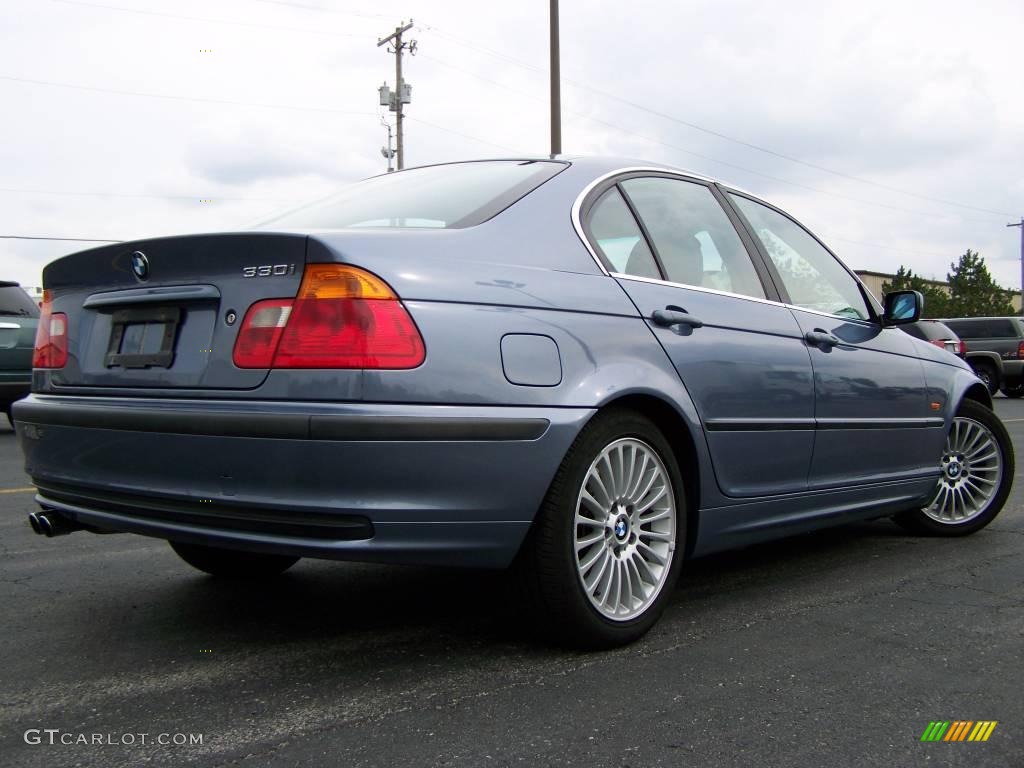2001 3 Series 330i Sedan - Steel Blue Metallic / Grey photo #7