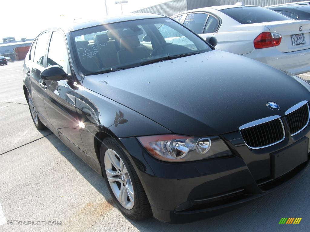 2008 3 Series 328i Sedan - Black Sapphire Metallic / Beige photo #1