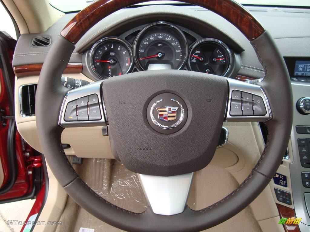 2010 Cadillac CTS 4 3.6 AWD Sport Wagon Cashmere/Cocoa Steering Wheel Photo #18526340