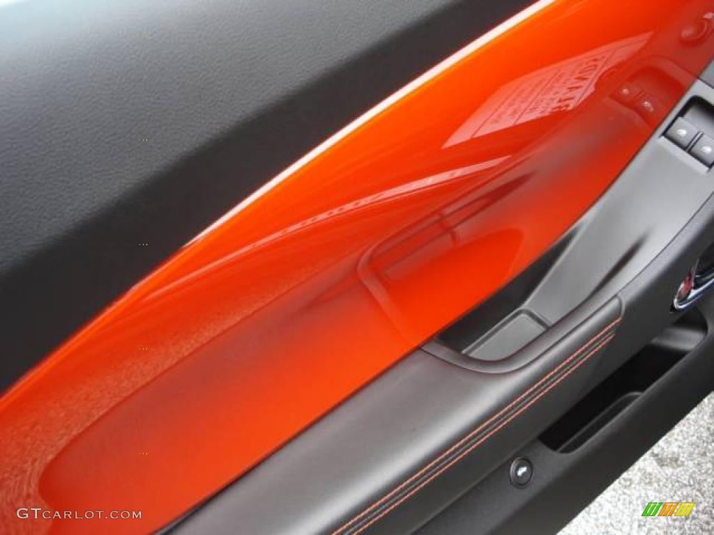 2010 Camaro SS Coupe - Black / Black/Inferno Orange photo #17