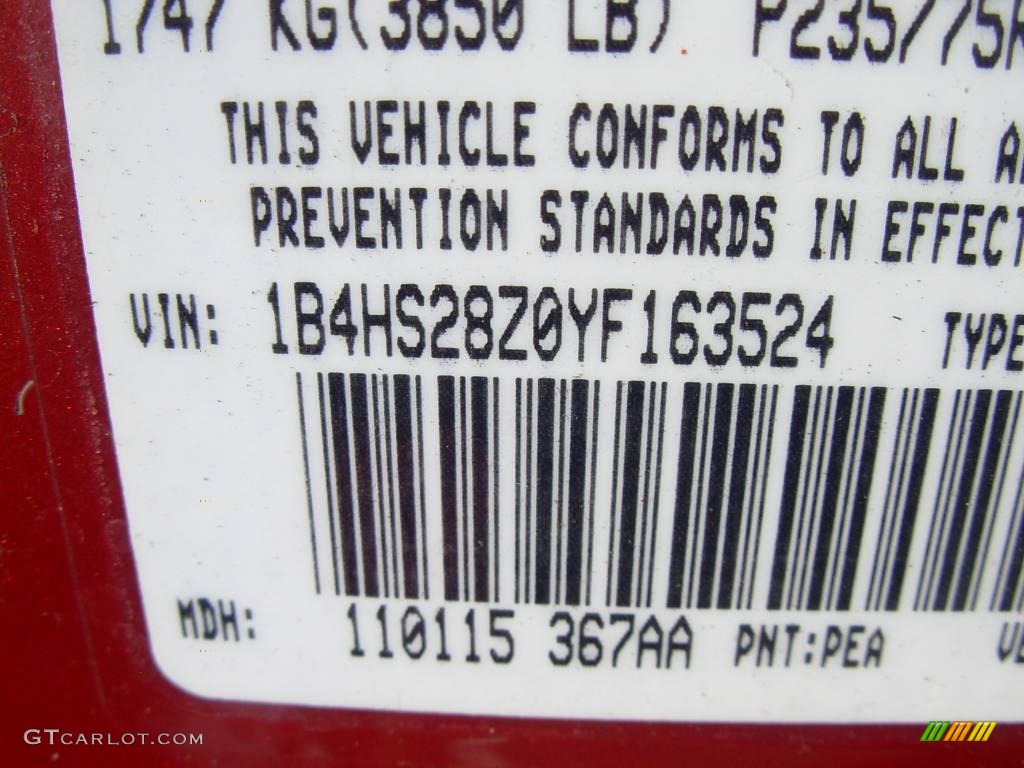 2000 Durango SLT 4x4 - Chili Pepper Red Pearl / Agate Black photo #32