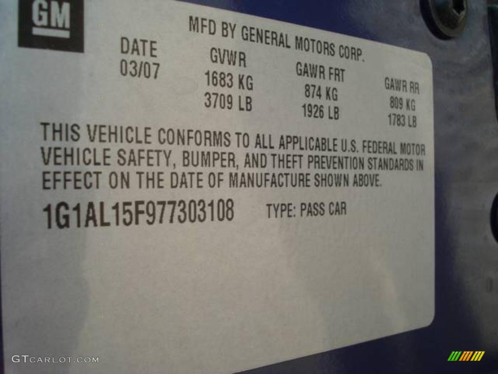 2007 Cobalt LT Coupe - Laser Blue Metallic / Gray photo #19
