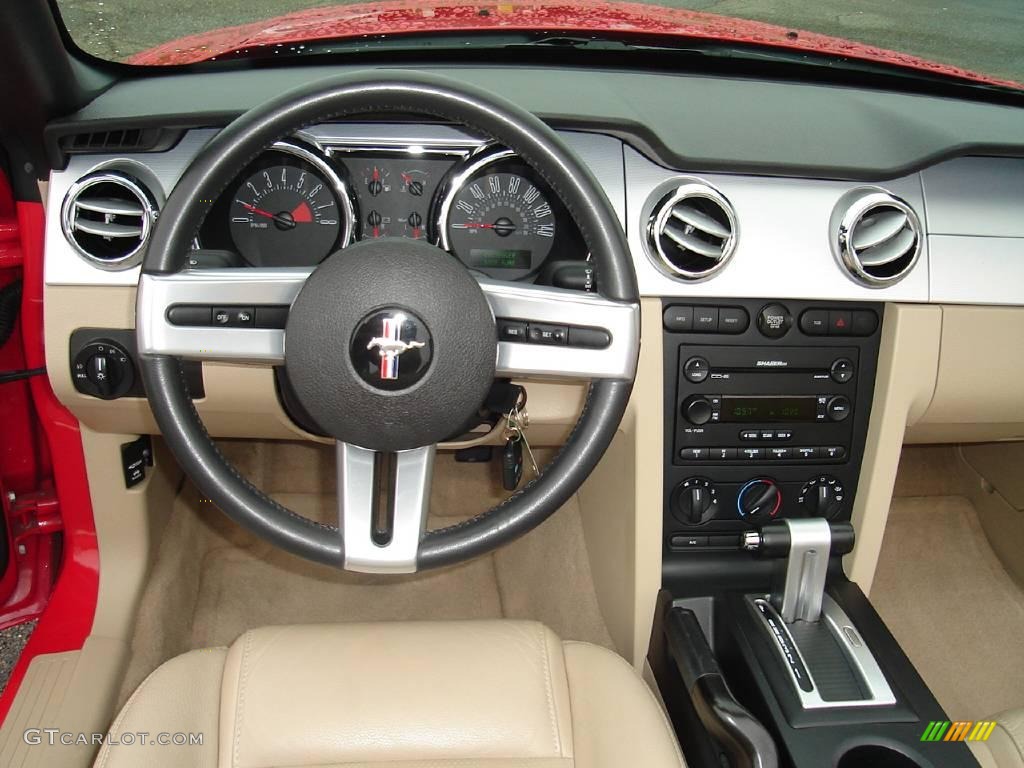 2006 Mustang GT Premium Convertible - Torch Red / Light Parchment photo #16