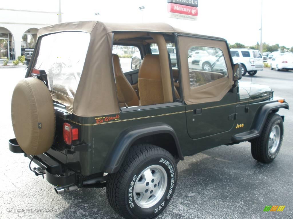 1995 Wrangler Rio Grande 4x4 - Moss Green Pearl / Spice Beige photo #5