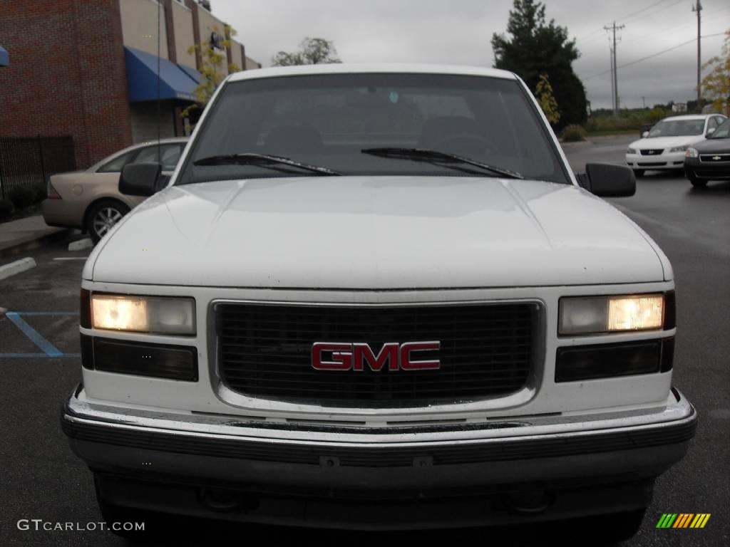 1997 Sierra 1500 SLT Extended Cab 4x4 - Olympic White / Red photo #3