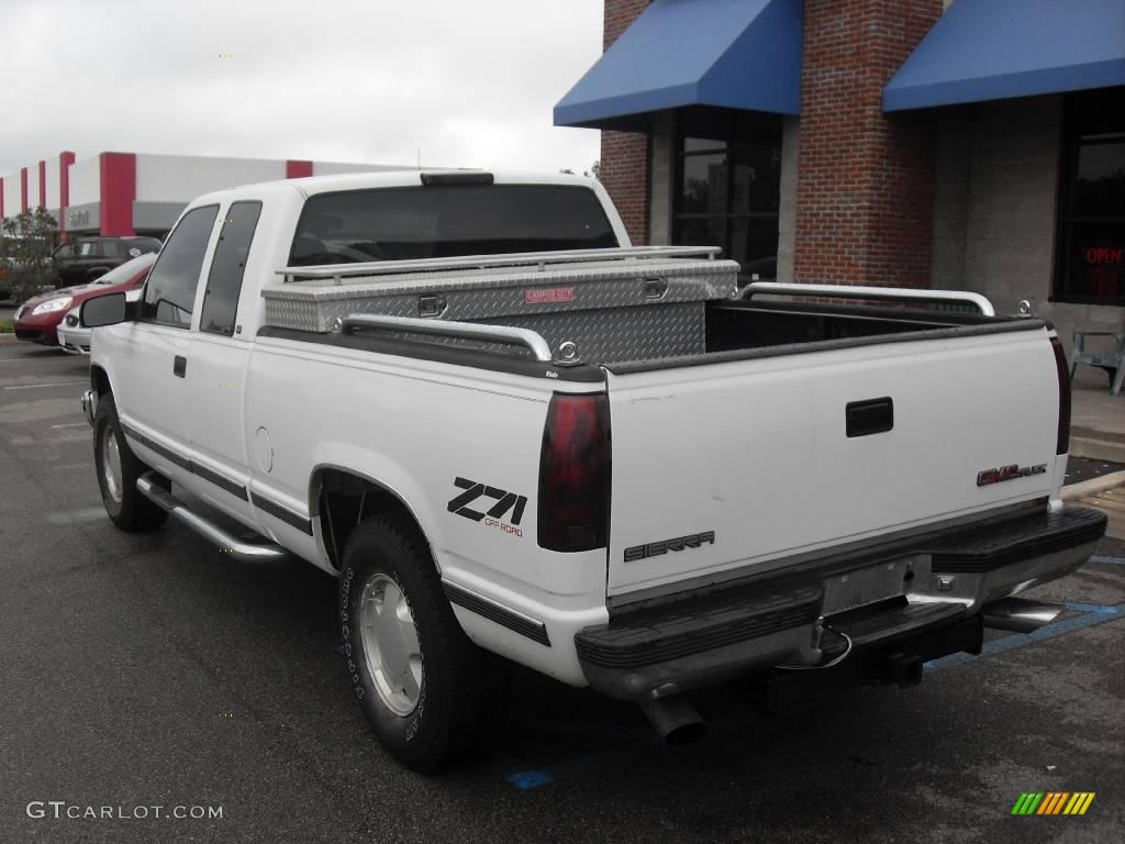 1997 Sierra 1500 SLT Extended Cab 4x4 - Olympic White / Red photo #8