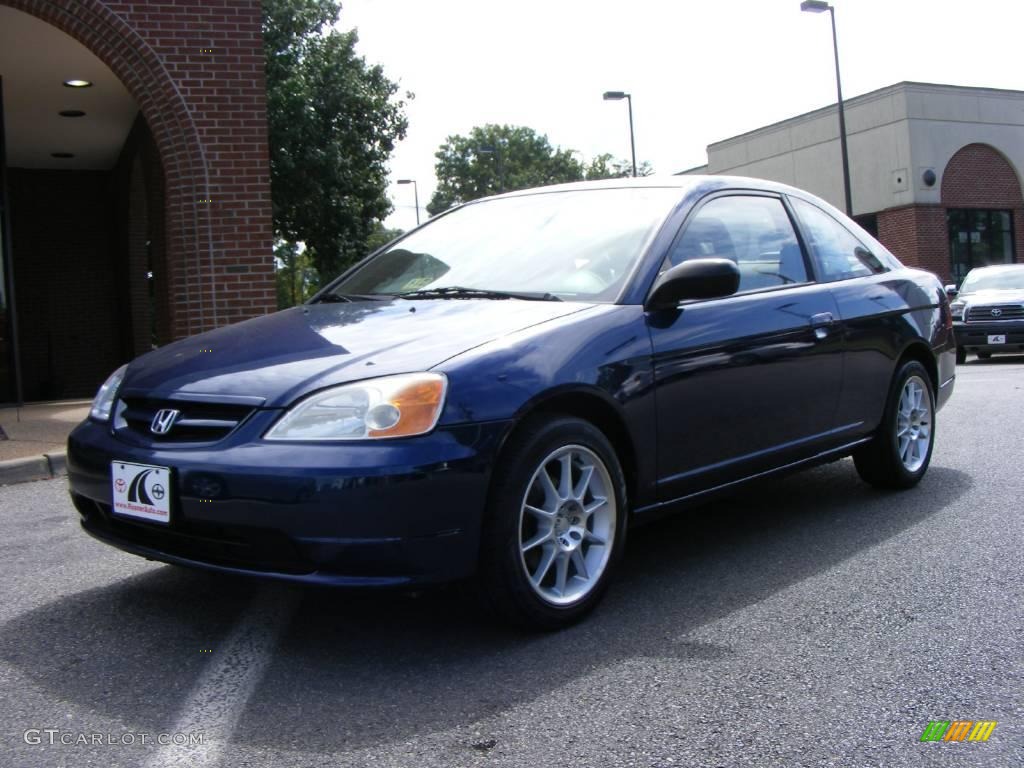 2003 Civic LX Coupe - Eternal Blue Pearl / Ivory photo #1