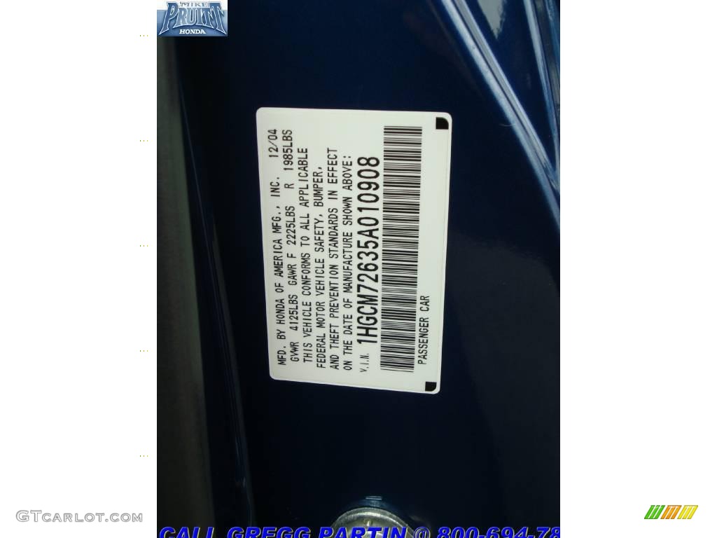 2005 Accord EX-L Coupe - Sapphire Blue Pearl / Black photo #27