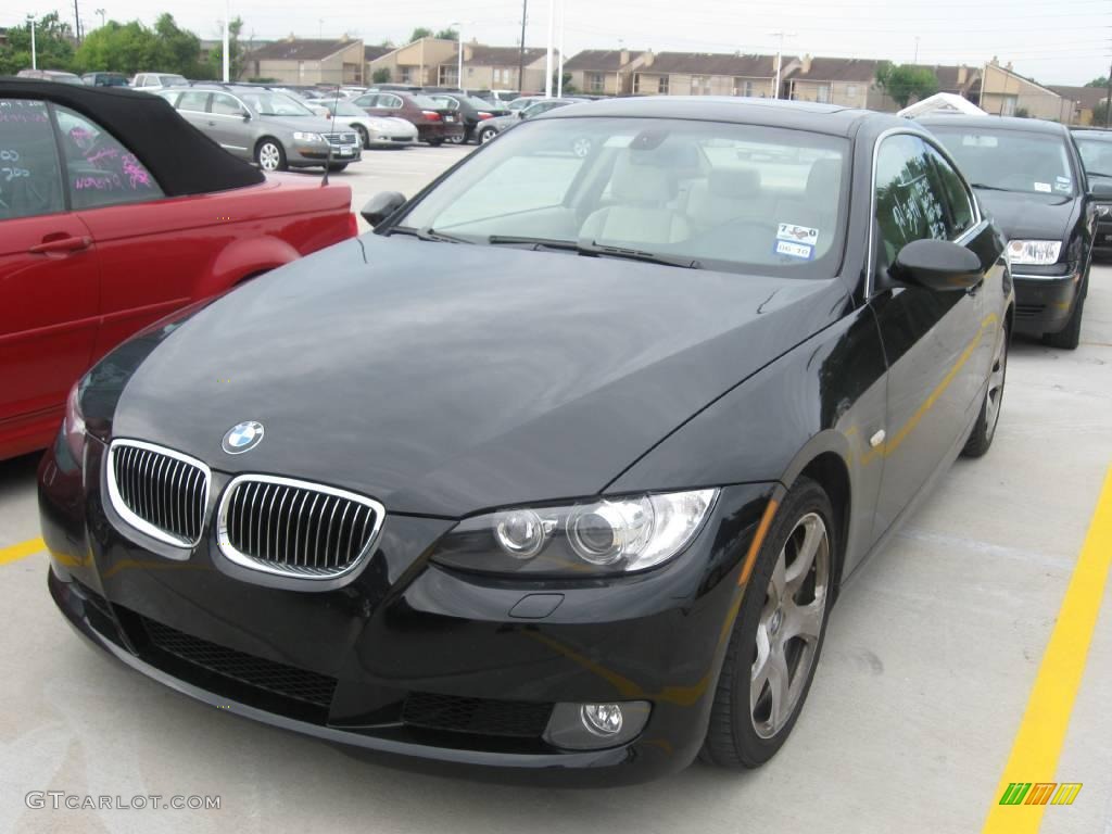 2007 3 Series 328i Coupe - Jet Black / Beige photo #1