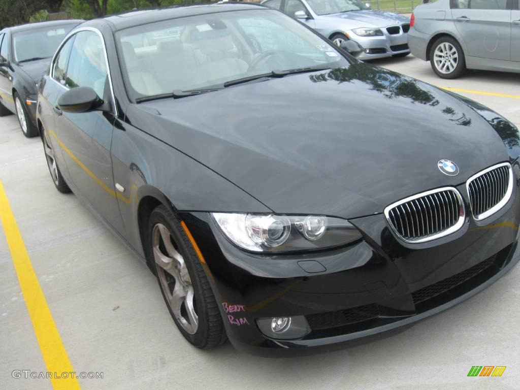 2007 3 Series 328i Coupe - Jet Black / Beige photo #3