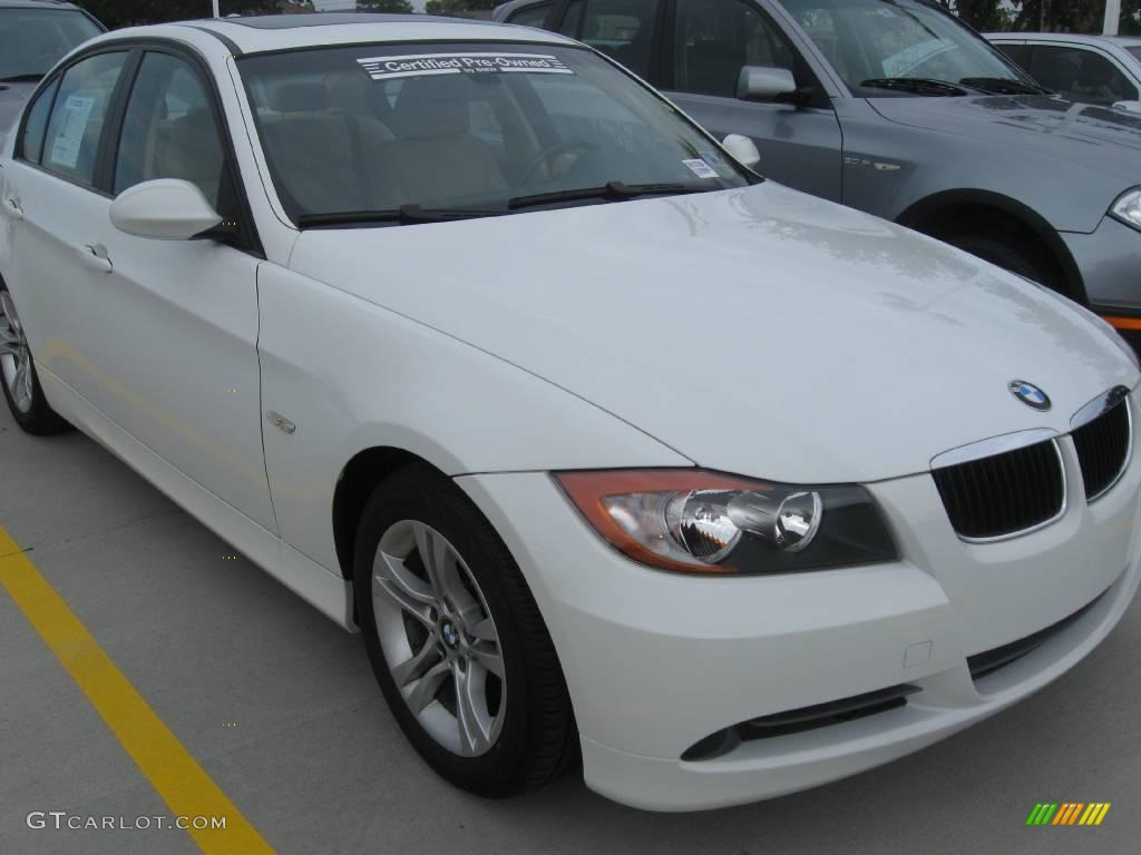 2008 3 Series 328i Sedan - Alpine White / Beige photo #3