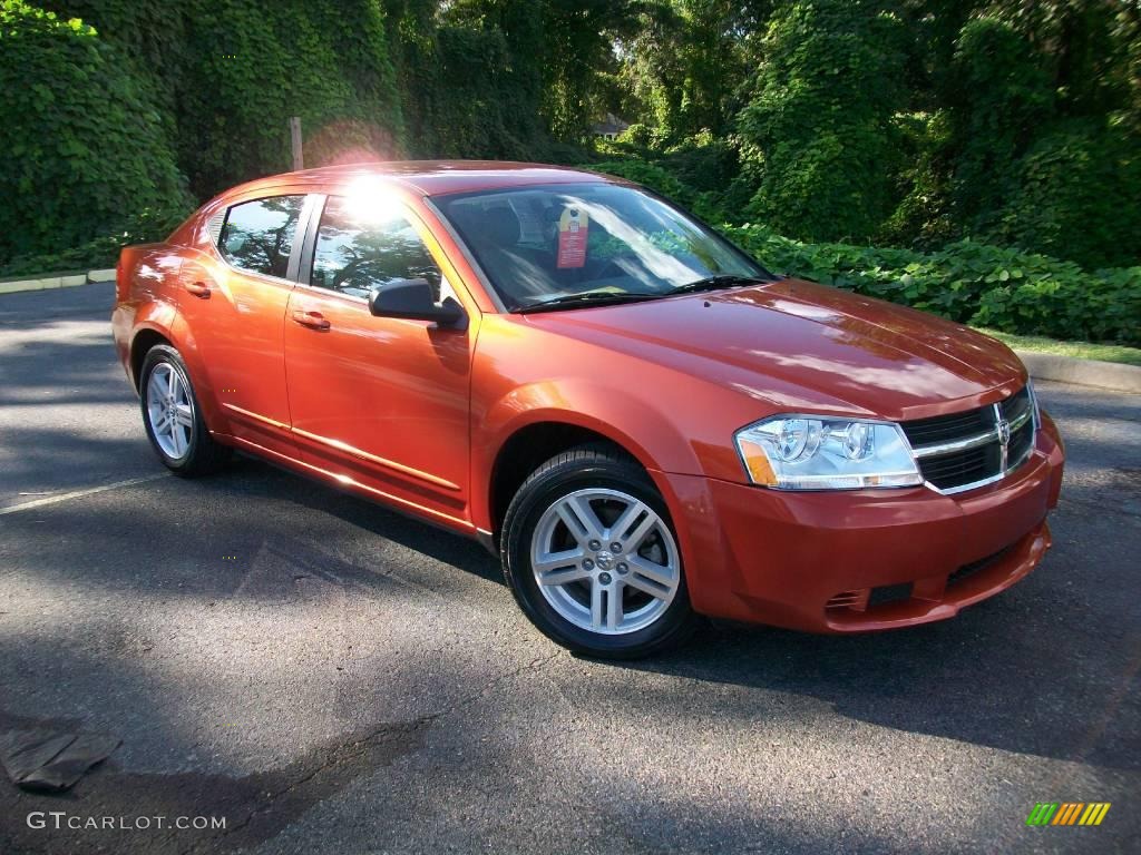 2008 Avenger SXT - Sunburst Orange Pearl / Dark Slate Gray/Light Slate Gray photo #1