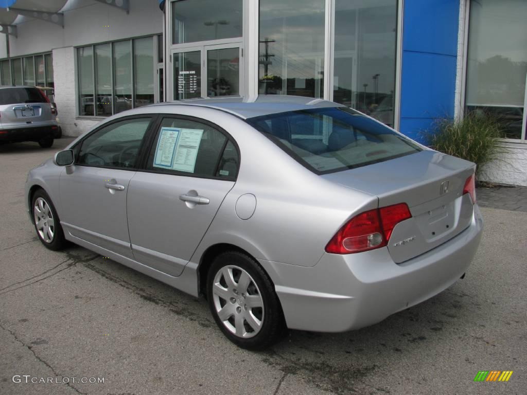 2007 Civic LX Sedan - Alabaster Silver Metallic / Gray photo #4