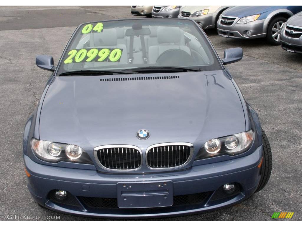 2004 3 Series 330i Convertible - Steel Blue Metallic / Grey photo #2