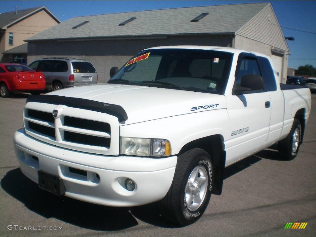 2000 Ram 1500 Sport Extended Cab - Bright White / Agate photo #1