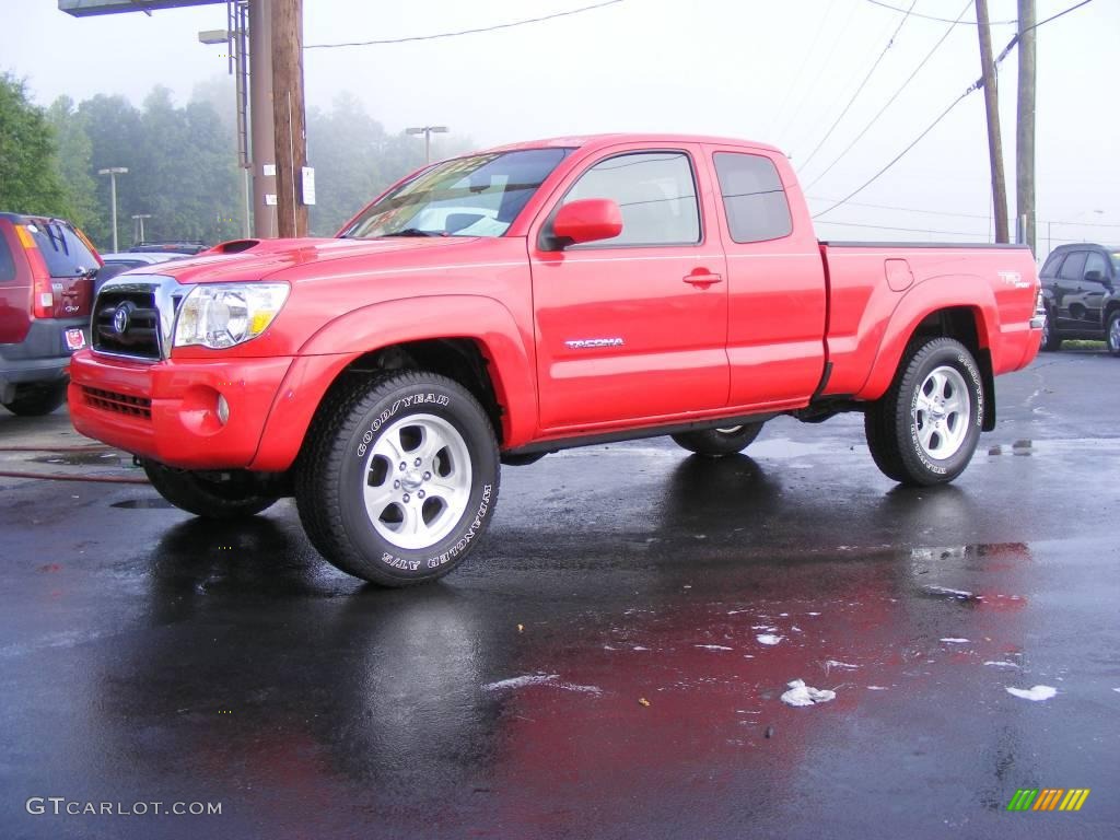 2006 Tacoma V6 TRD Sport Access Cab 4x4 - Radiant Red / Graphite Gray photo #2