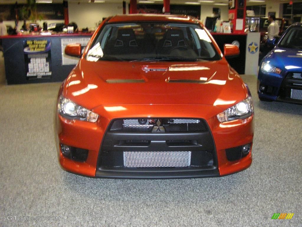 2010 Lancer Evolution GSR - Rotor Glow Orange Metallic / Black Sport Fabric photo #1