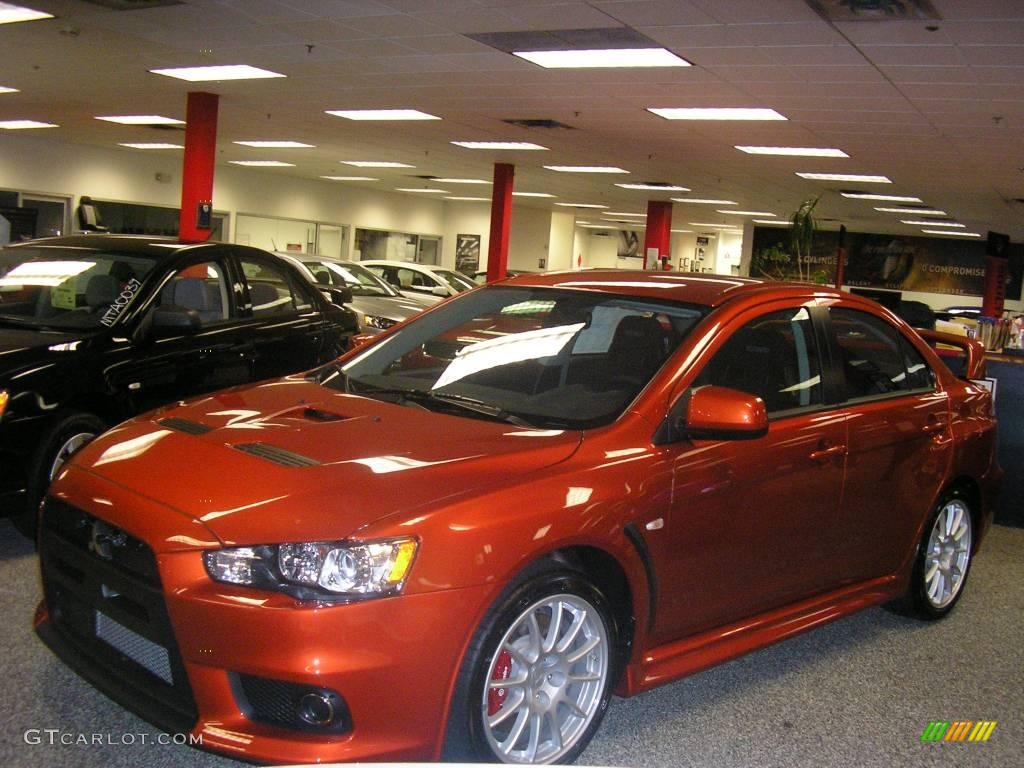 2010 Lancer Evolution GSR - Rotor Glow Orange Metallic / Black Sport Fabric photo #2