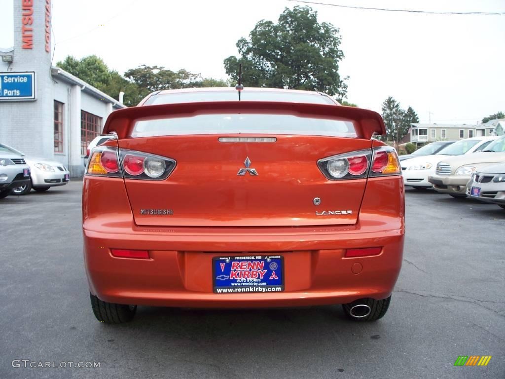 2010 Lancer GTS - Rotor Glow Orange Metallic / Black photo #12