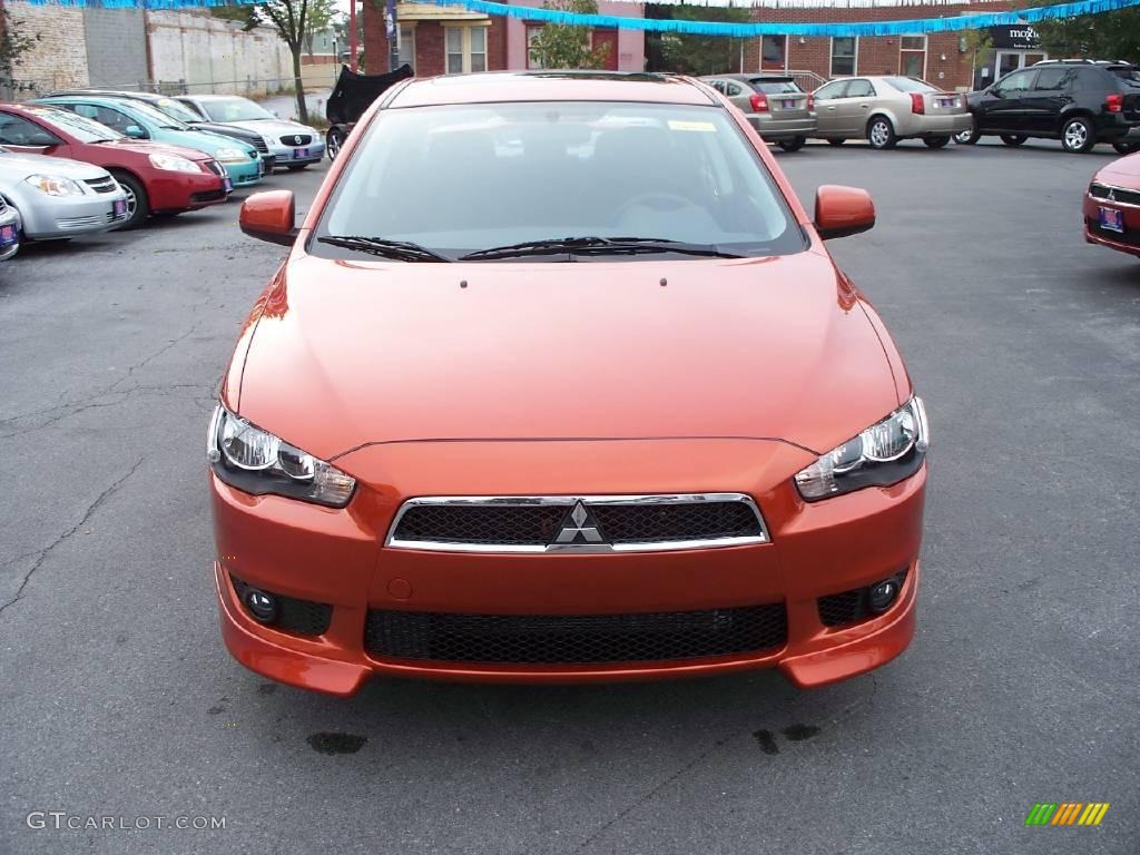 2010 Lancer GTS - Rotor Glow Orange Metallic / Black photo #15