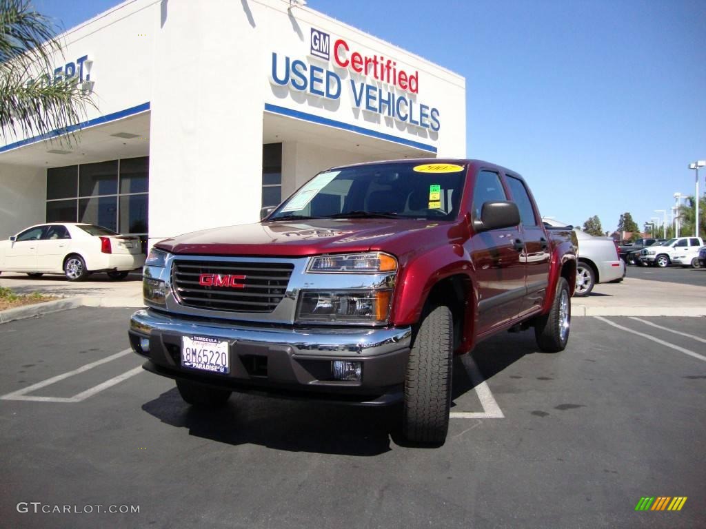 2007 Canyon SLE Crew Cab - Sonoma Red Metallic / Dark Pewter photo #1