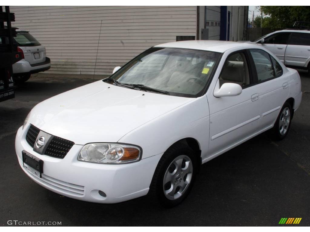 2004 Sentra 1.8 S - Cloud White / Taupe photo #1