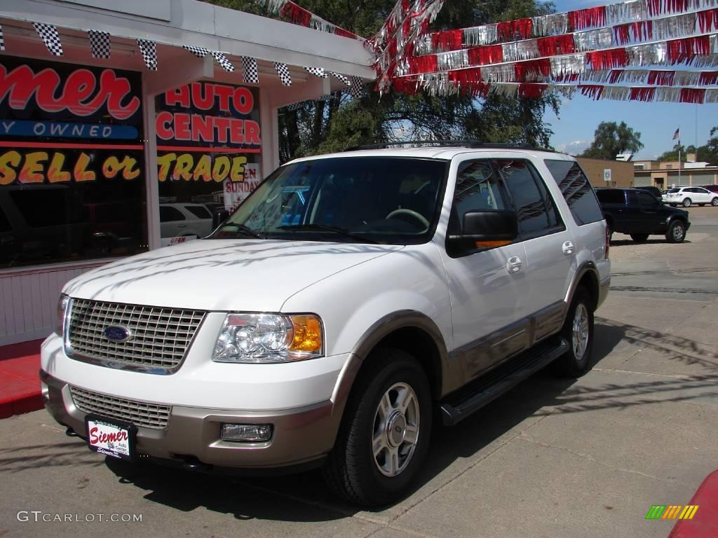 2003 Expedition Eddie Bauer 4x4 - Oxford White / Medium Parchment photo #2