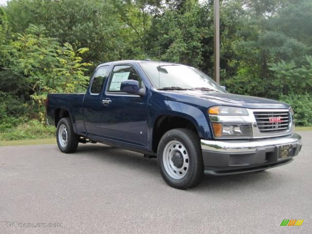 2009 Canyon SLE Extended Cab - Navy Blue / Ebony photo #3