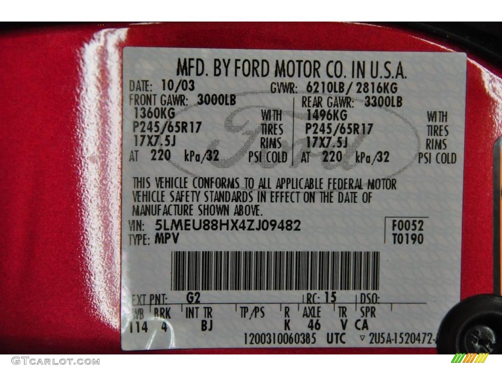 2004 Aviator Luxury AWD - Vivid Red Metallic / Light Parchment photo #11