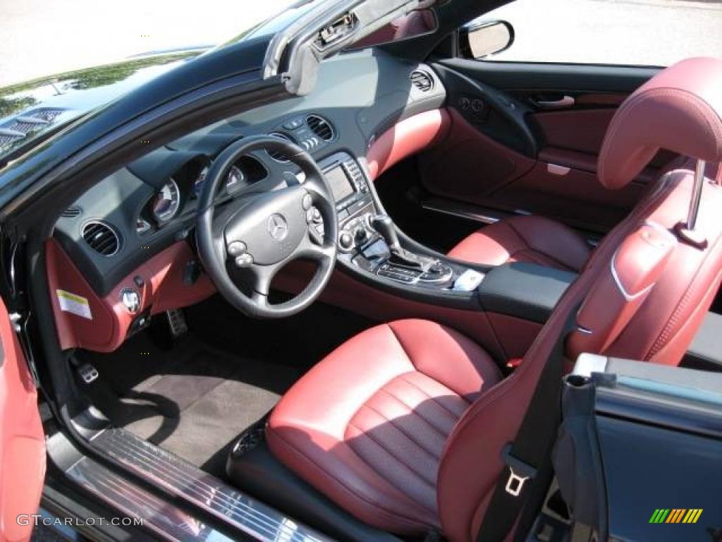 Red Interior 2007 Mercedes-Benz SL 55 AMG Roadster Photo #18604165