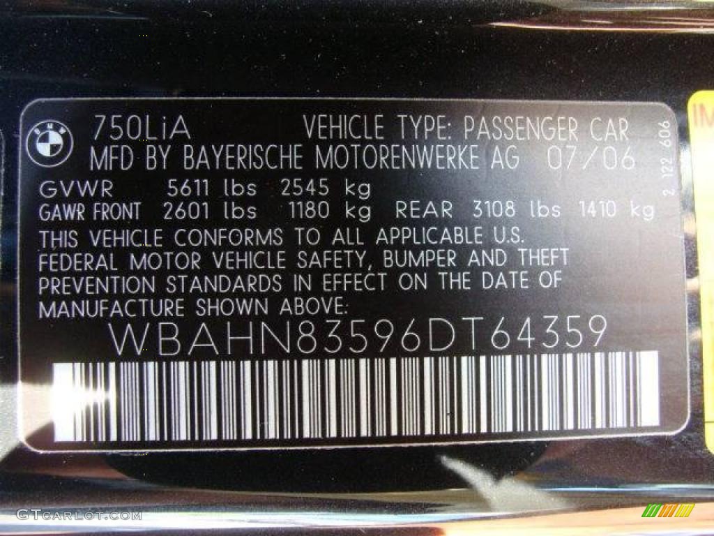 2006 7 Series 750Li Sedan - Jet Black / Black/Black photo #26