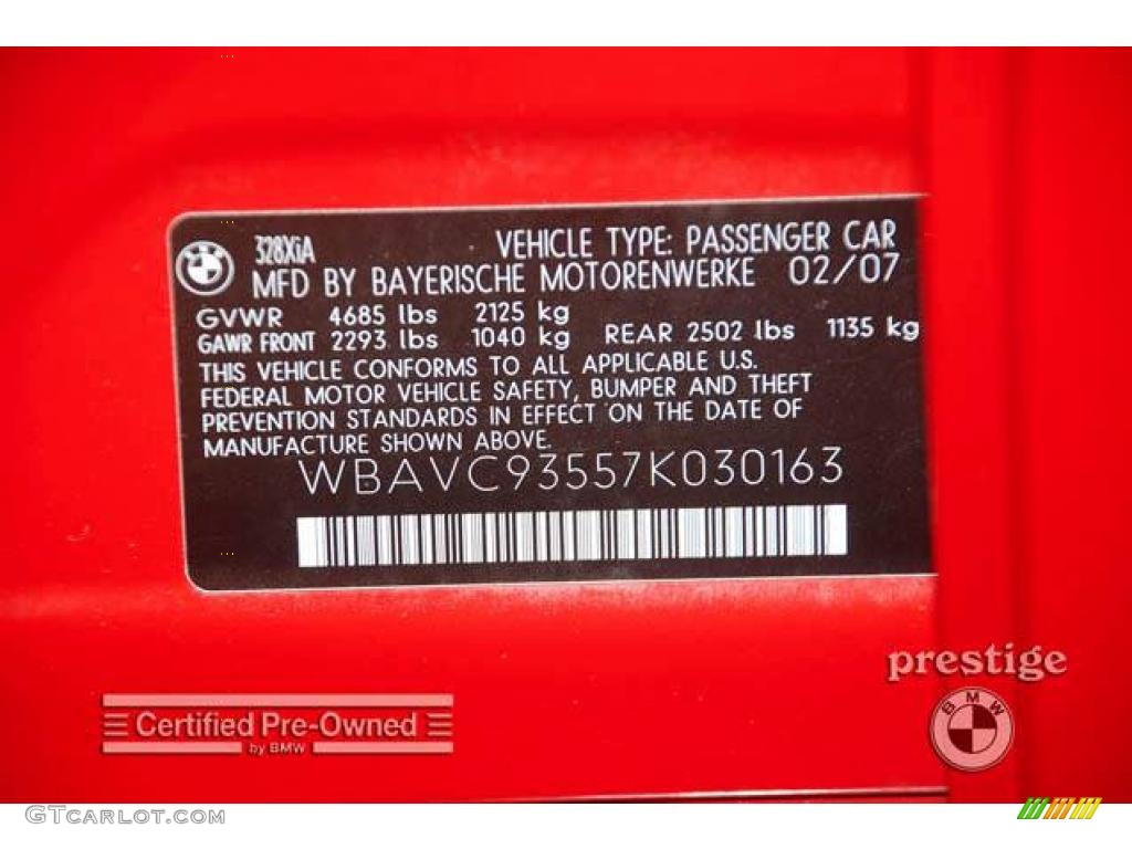2007 3 Series 328xi Sedan - Crimson Red / Beige photo #7
