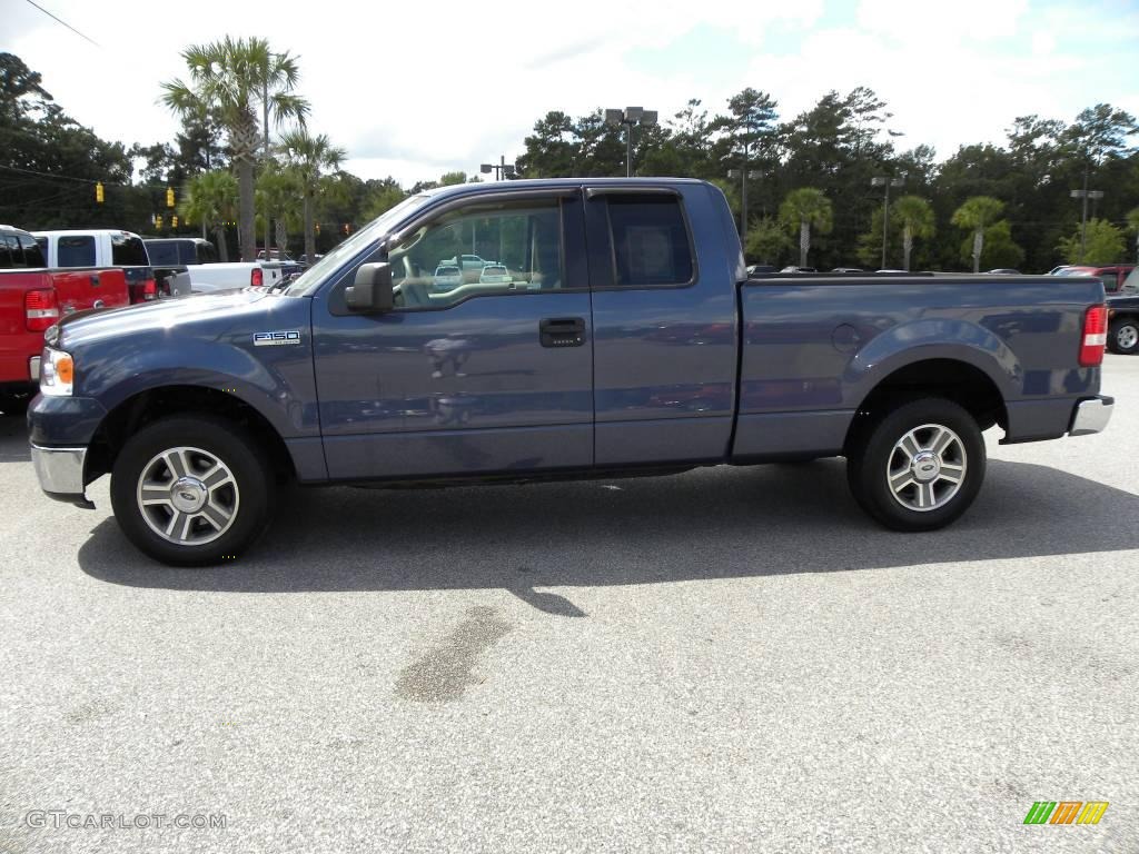 2006 F150 XLT SuperCab - Medium Wedgewood Blue Metallic / Tan photo #2