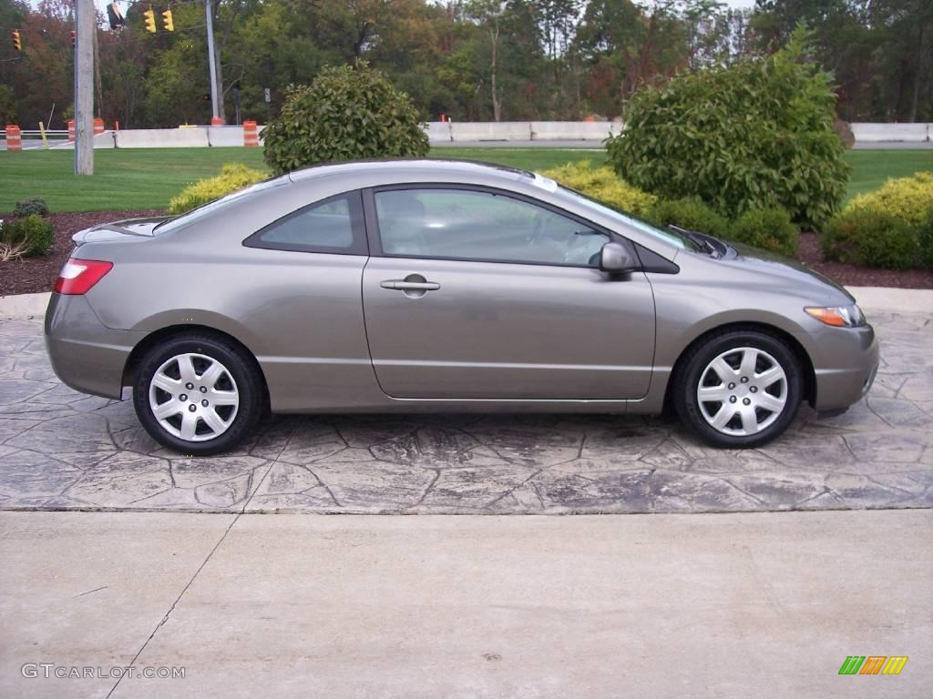 2006 Civic LX Coupe - Galaxy Gray Metallic / Gray photo #3