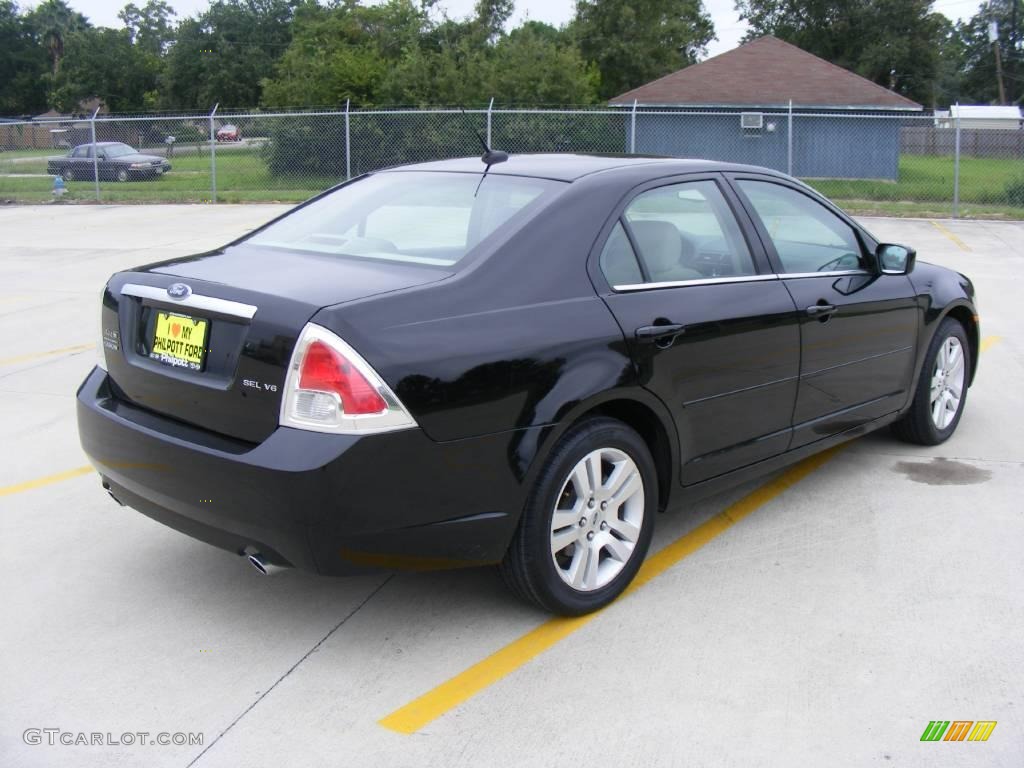 2008 Fusion SEL V6 - Black Ebony / Medium Light Stone photo #3