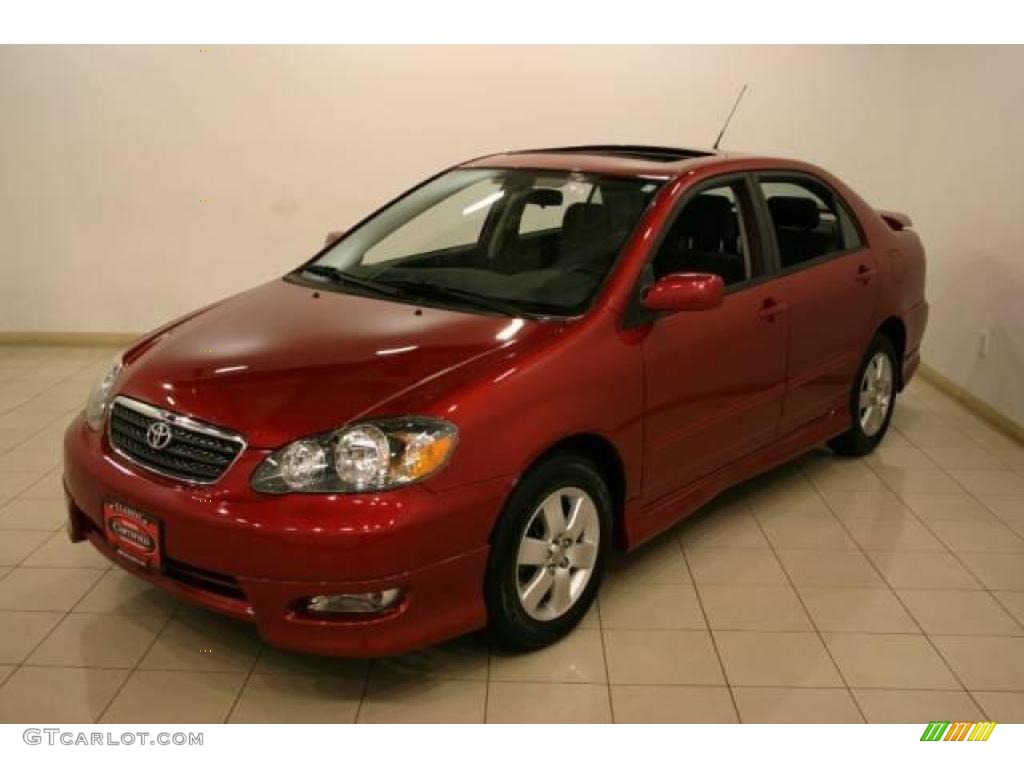 2007 Corolla S - Impulse Red Pearl / Dark Charcoal photo #3